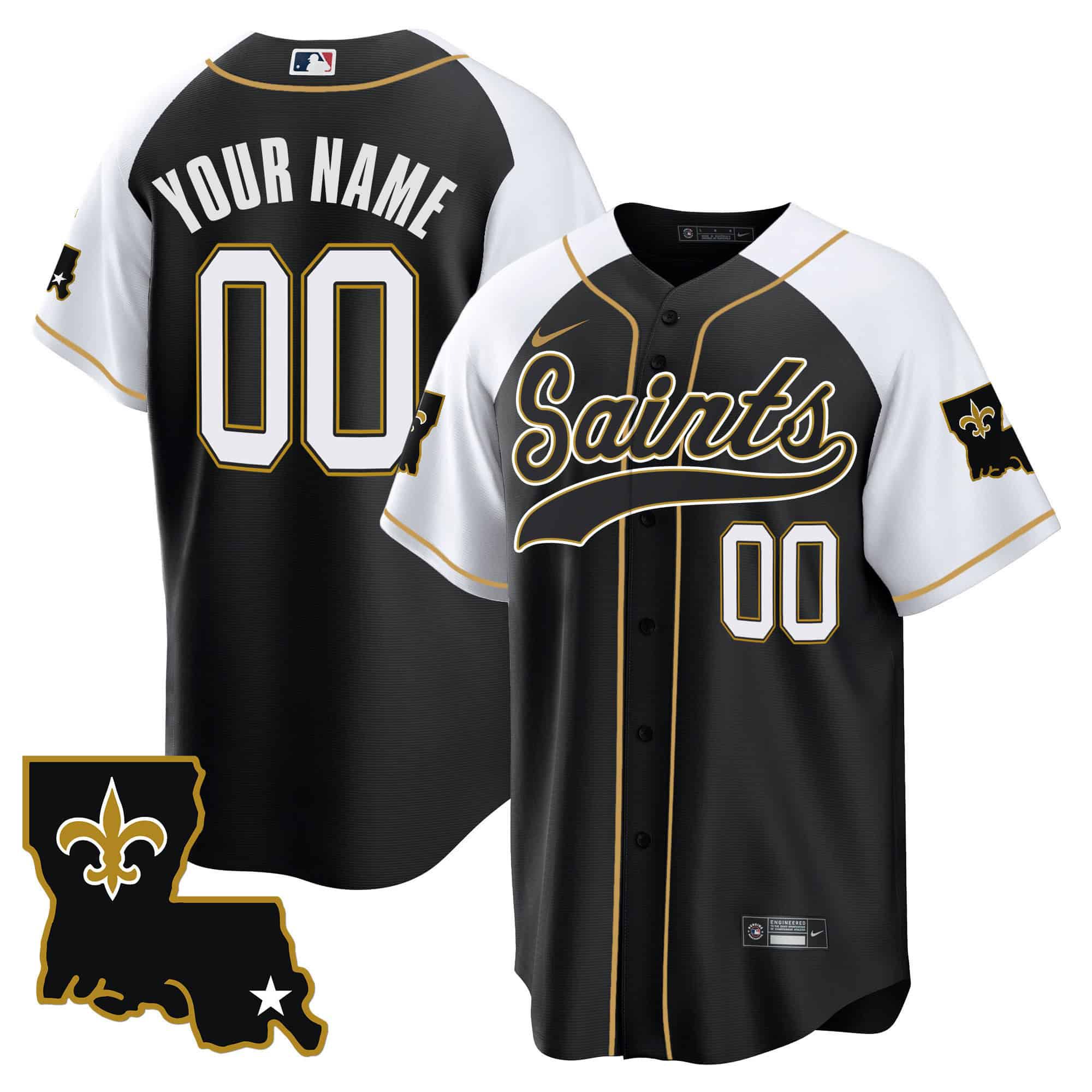 Men New Orleans Saints Black 2024 Nike 1987 Legacy Cool Base Custom NFL Jersey